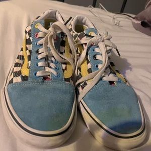 Vans shoes| vans old Skoll suede blue/yellow/pink us womens 10 us mens 8.5